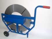 Strapping cart for steel tapes